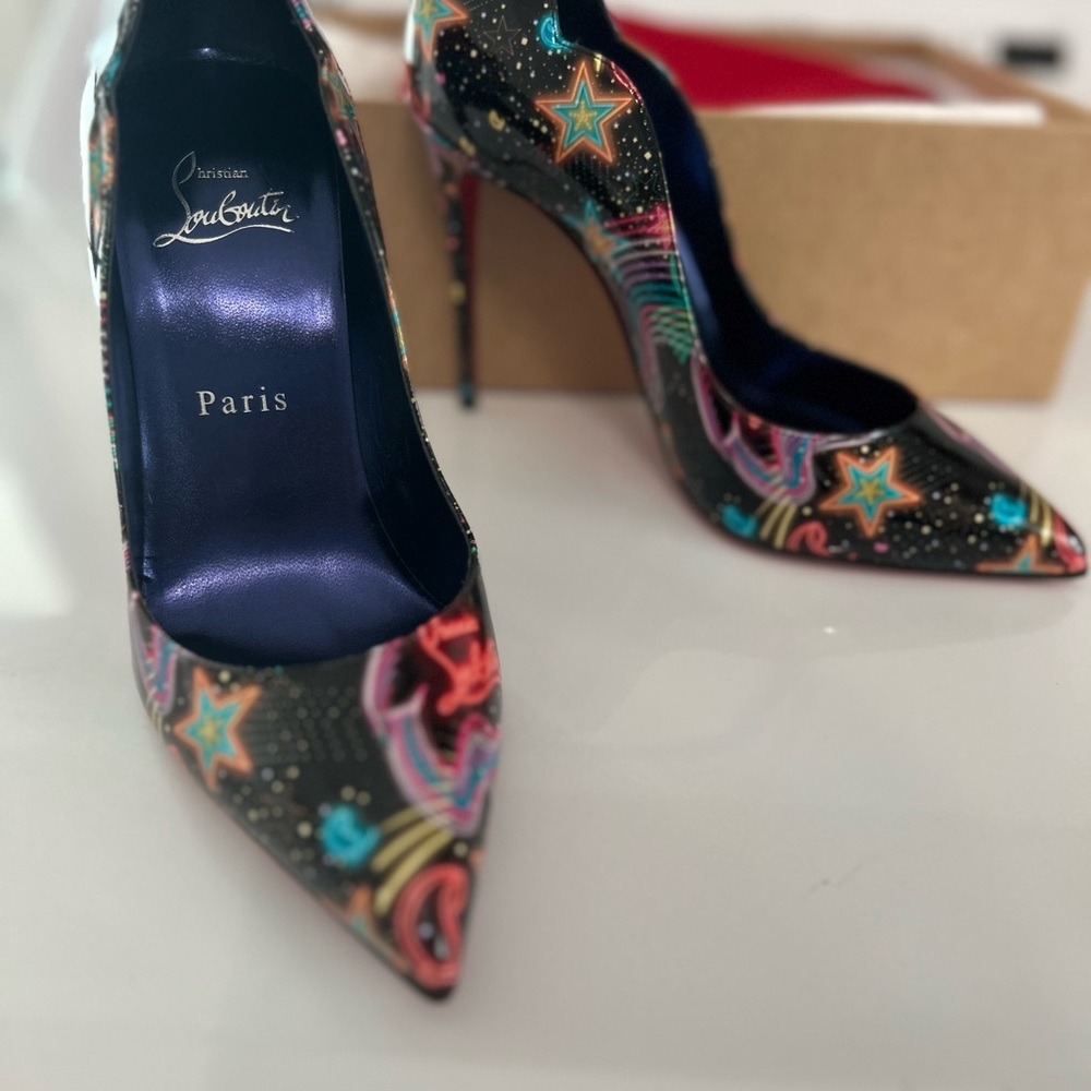 Christian Louboutin Black Multicolor Star Heels